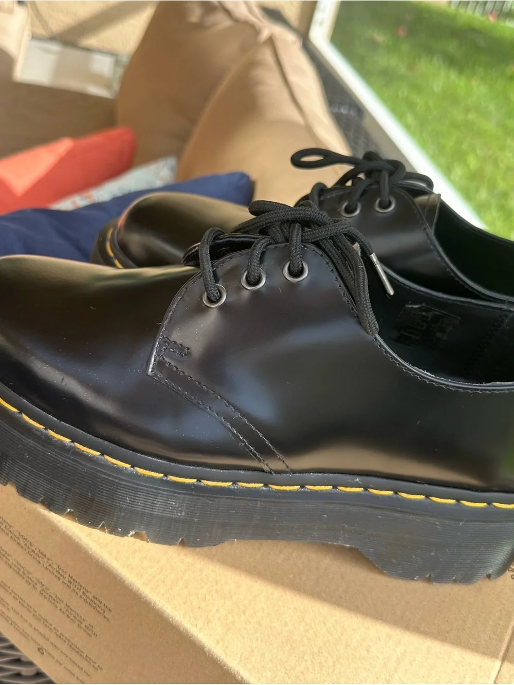 Black Lace-Up Platform Oxford Shoes